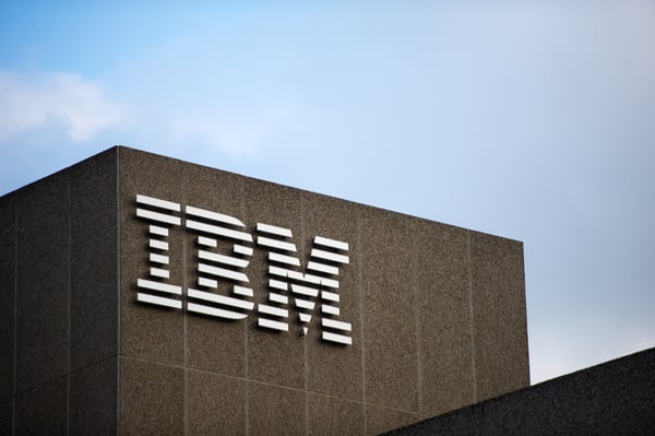 building with IBM logo