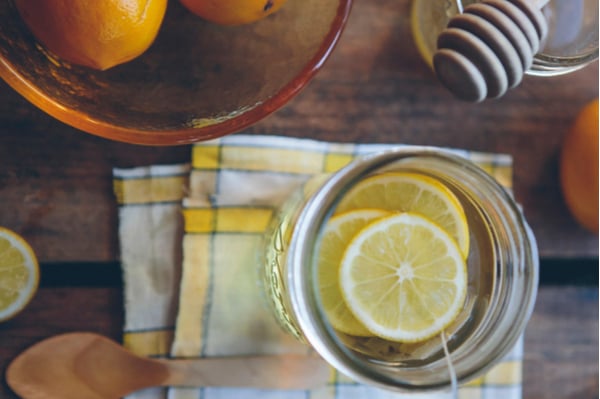 a glass full of half lemons