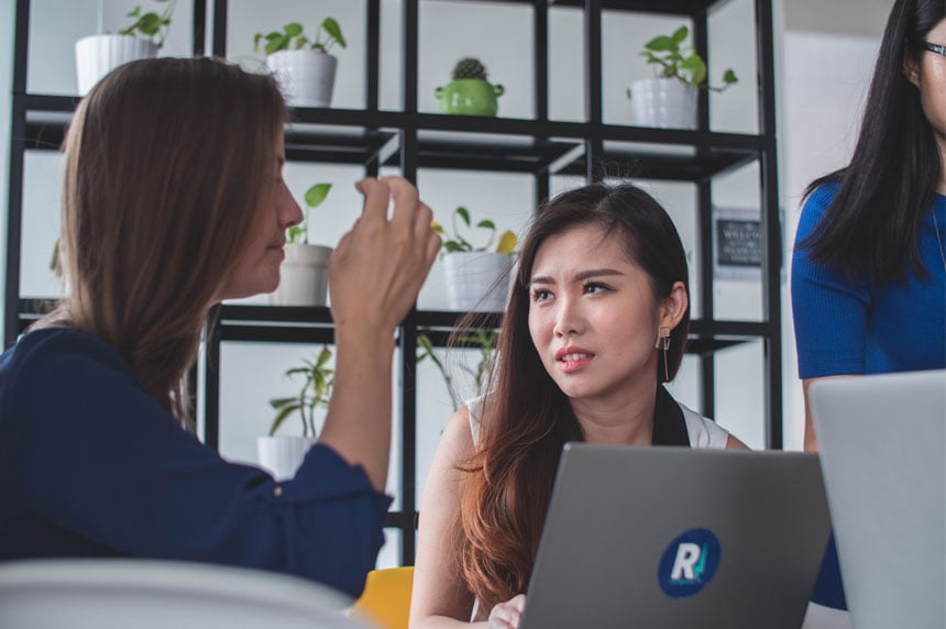 two women at work