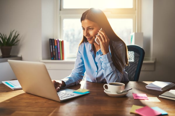 woman working from home