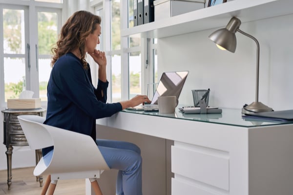 Woman working from home