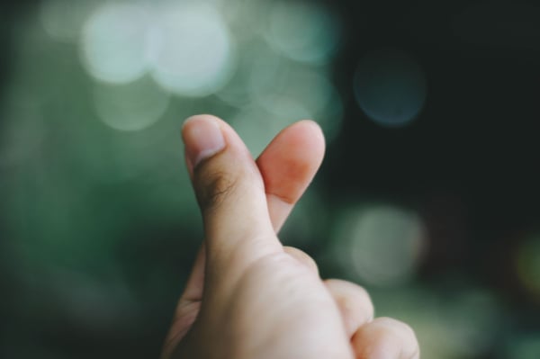 two fingers of human's hand