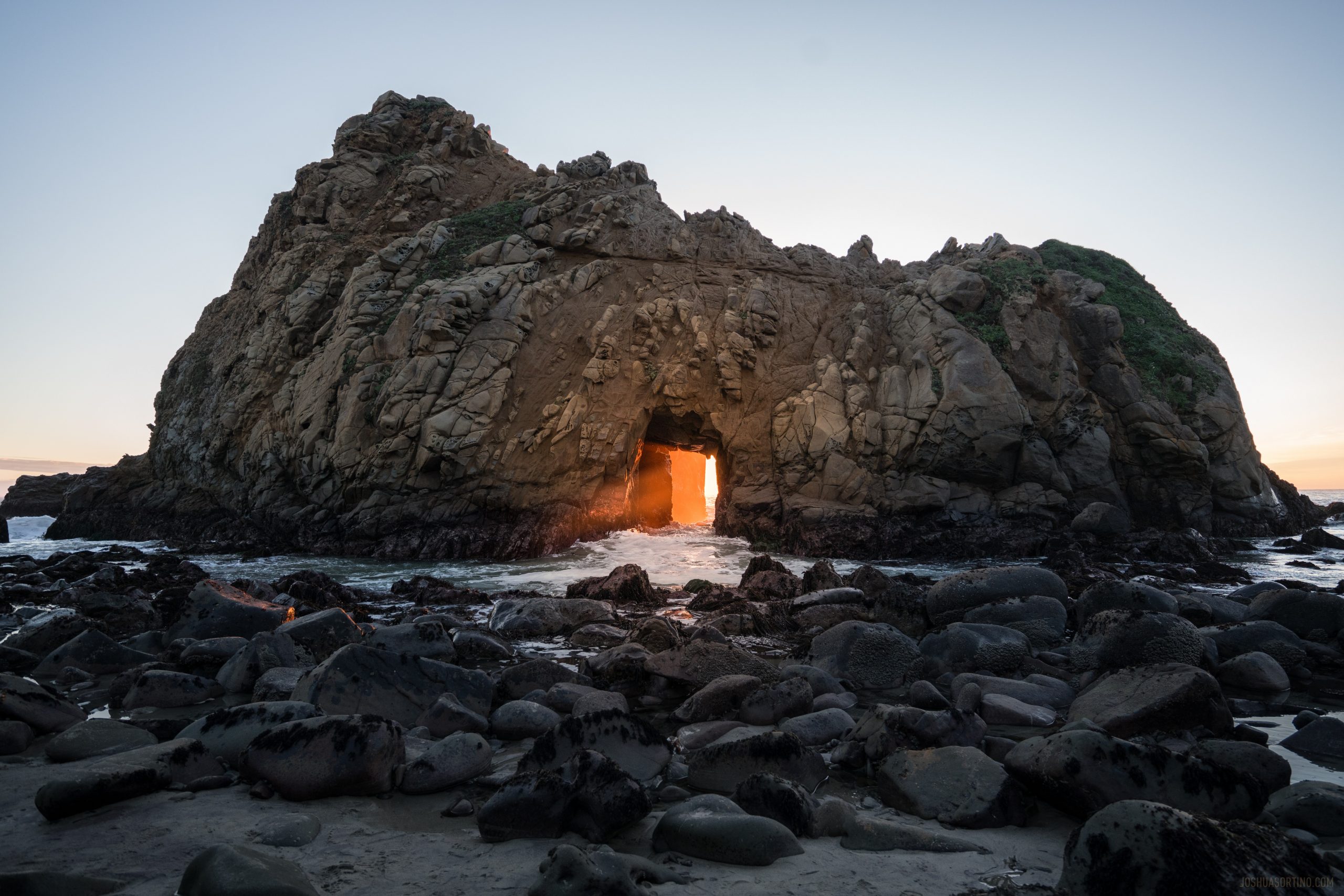 Light coming through a cave