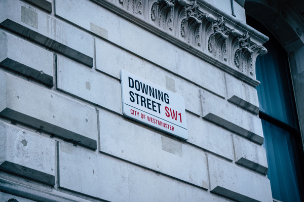 Signboard with text "Downing Street"
