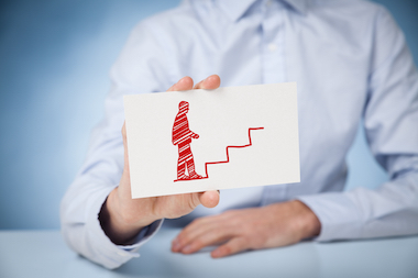 man climbing the stairs