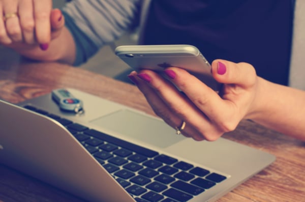 Woman looking at her phone