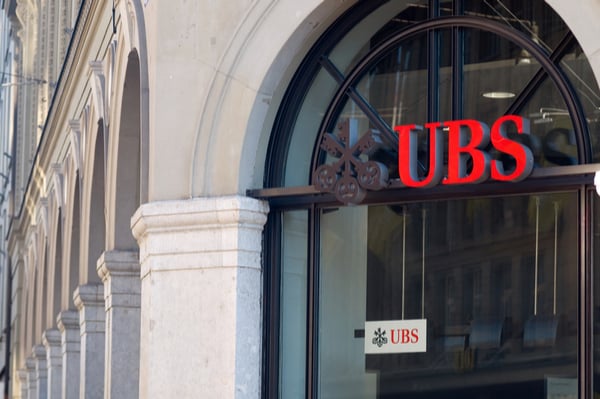 UBS sign on shop window