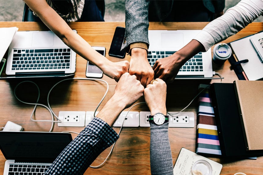 Group fist bump