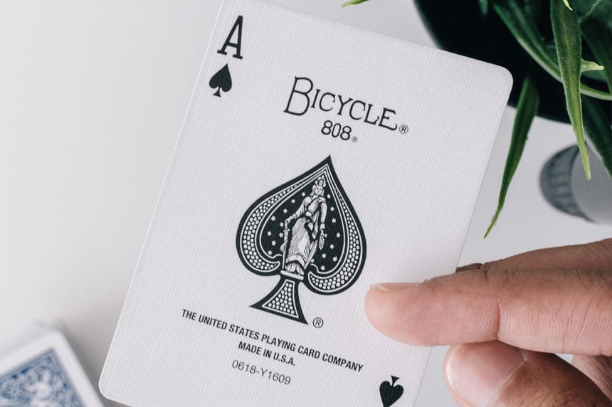 playing card with the word bicycle on it