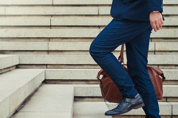 Man climbing stairs