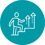 Man going upstairs icon mint