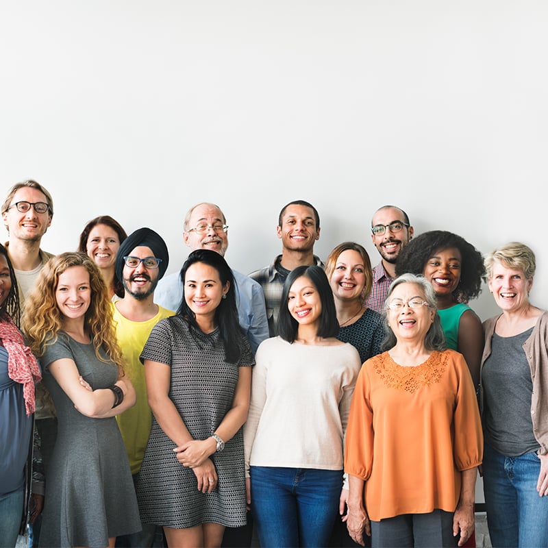 Group of people of all ages and cultures