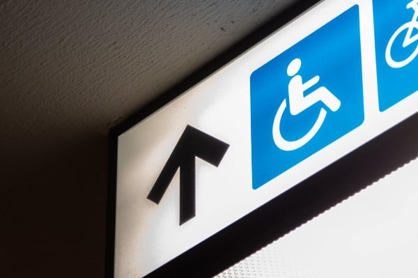 disability sign image on a ceiling