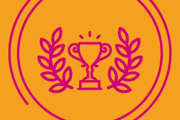Partner Awards Logo on Mango coloured background