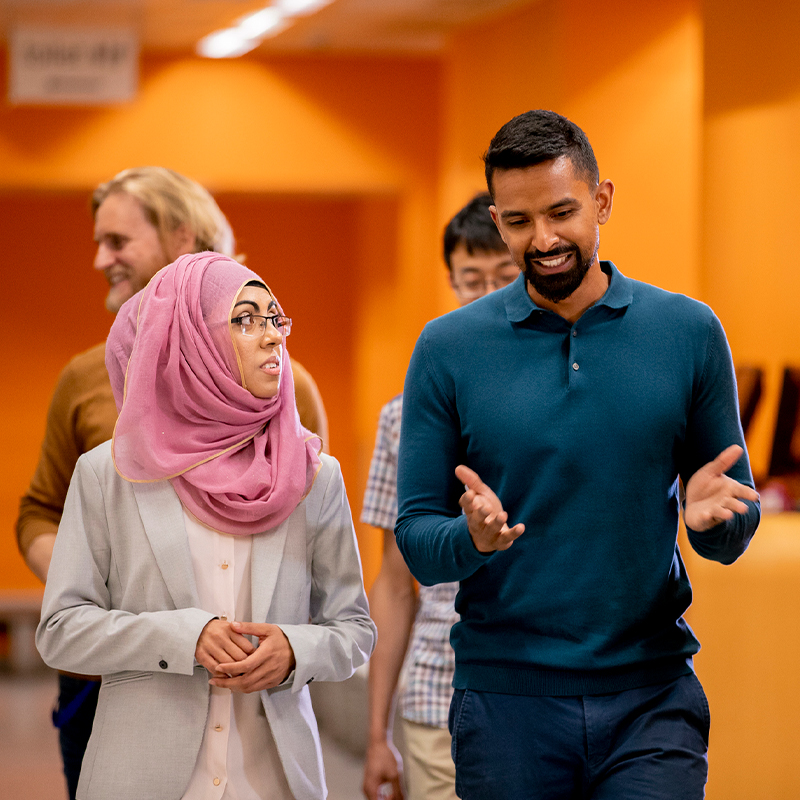 diverse workers having discussion