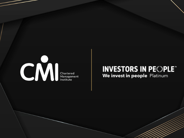 CMI logo and Investors in People logo on a black background