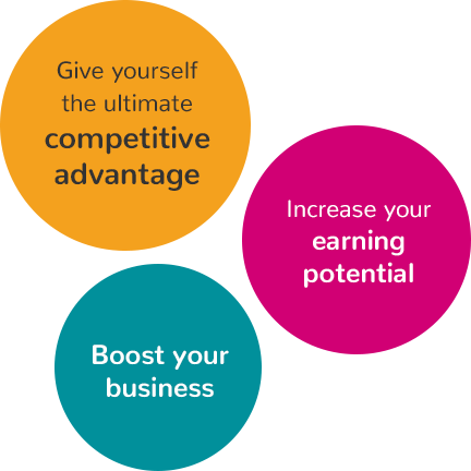 Give yourself the ultimate competitive advantage, Increase your earning potential and Boost your business