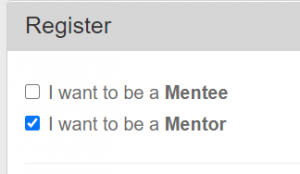 Screenshot of mentoring option page