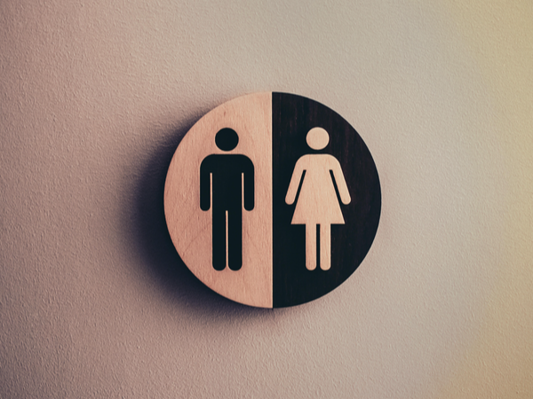 Black and white sign of genders