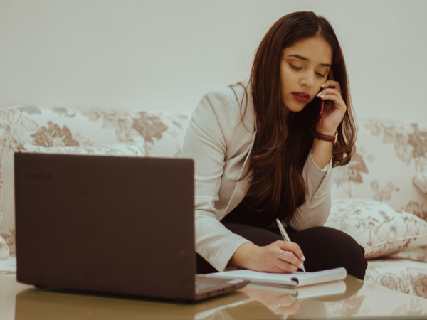 Person hard at work at home