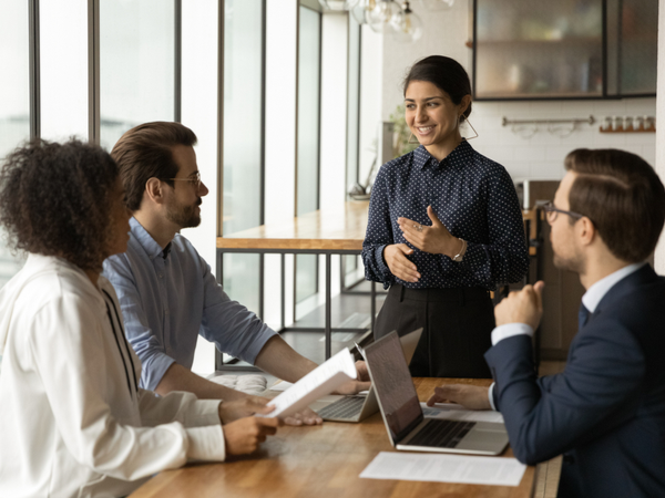 Woman leading a meeting