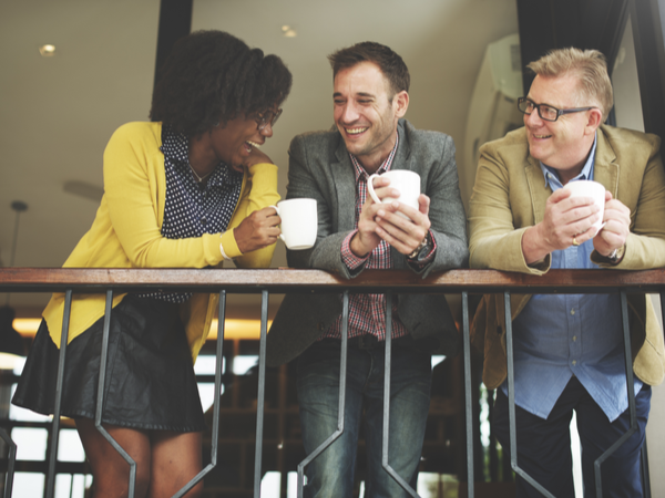 Colleagues having a coffee together