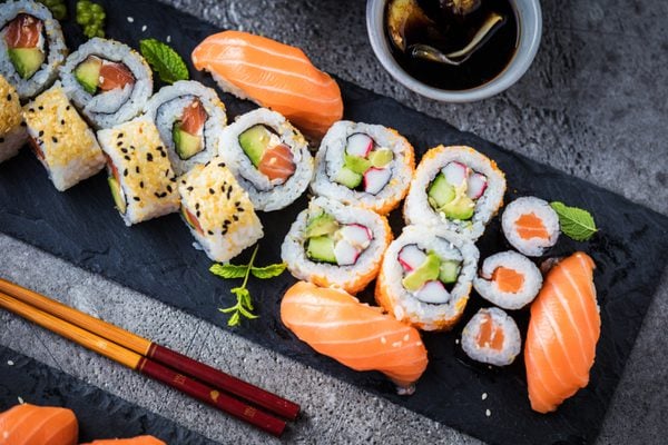 A selection of sushi