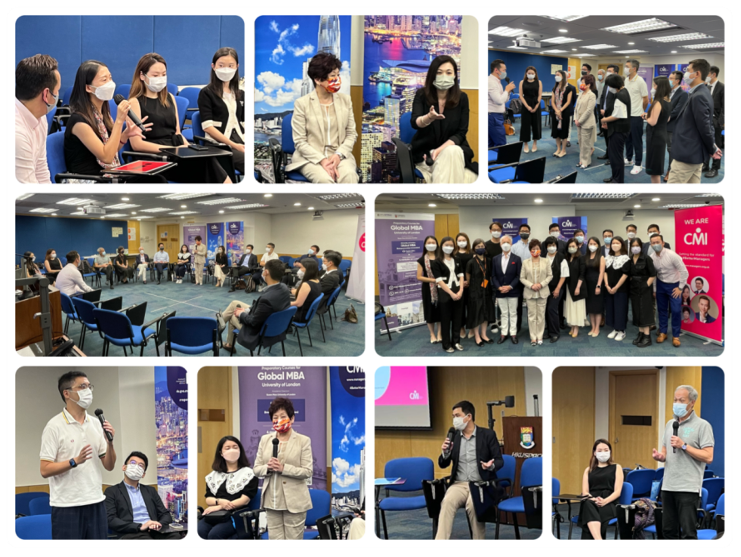 Montage of photographs from HKU SPACE x CMI Student & Alumni Event