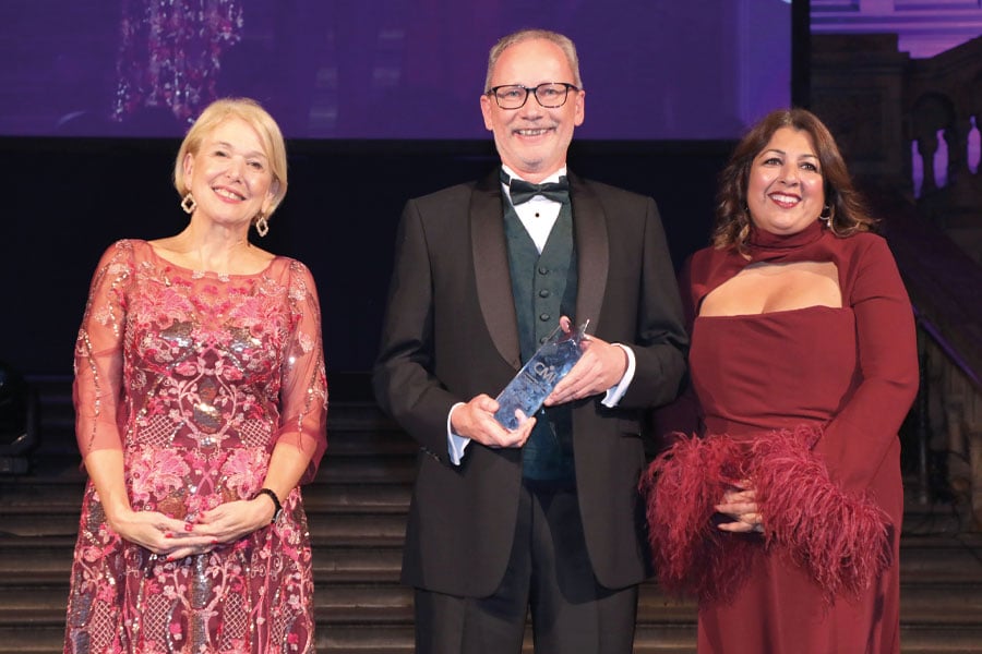 Pavita Cooper and Ann Francke OBE presenting with Captiva Learning the Outstanding Training Provider of the Year Award