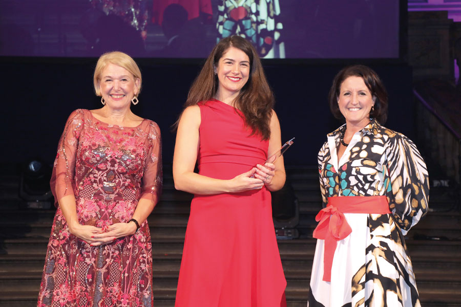 Tamzen Isacsson and Ann Francke OBE presenting Susannah Lindsay ChMC with the Chartered Management Consultant (ChMC) of the Year award