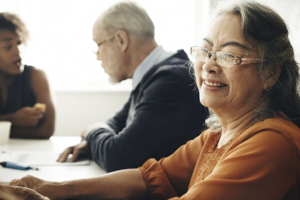 Older employees in an office