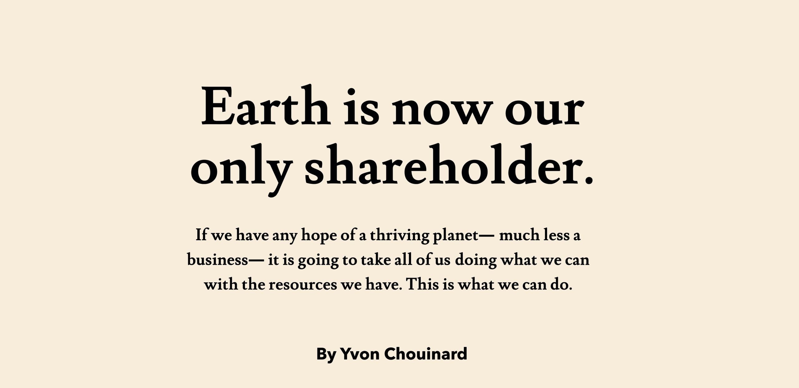 A snapshot of Yvon Chouinard's handover message