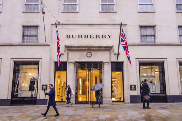 The Burberry storefront in London