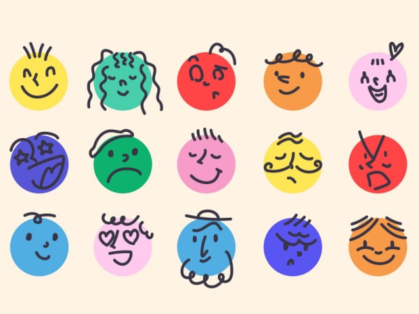 Illustrations of different emotions
