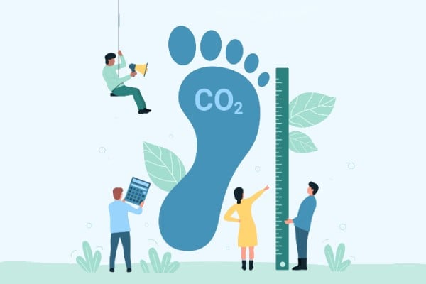 People measuring carbon footprint