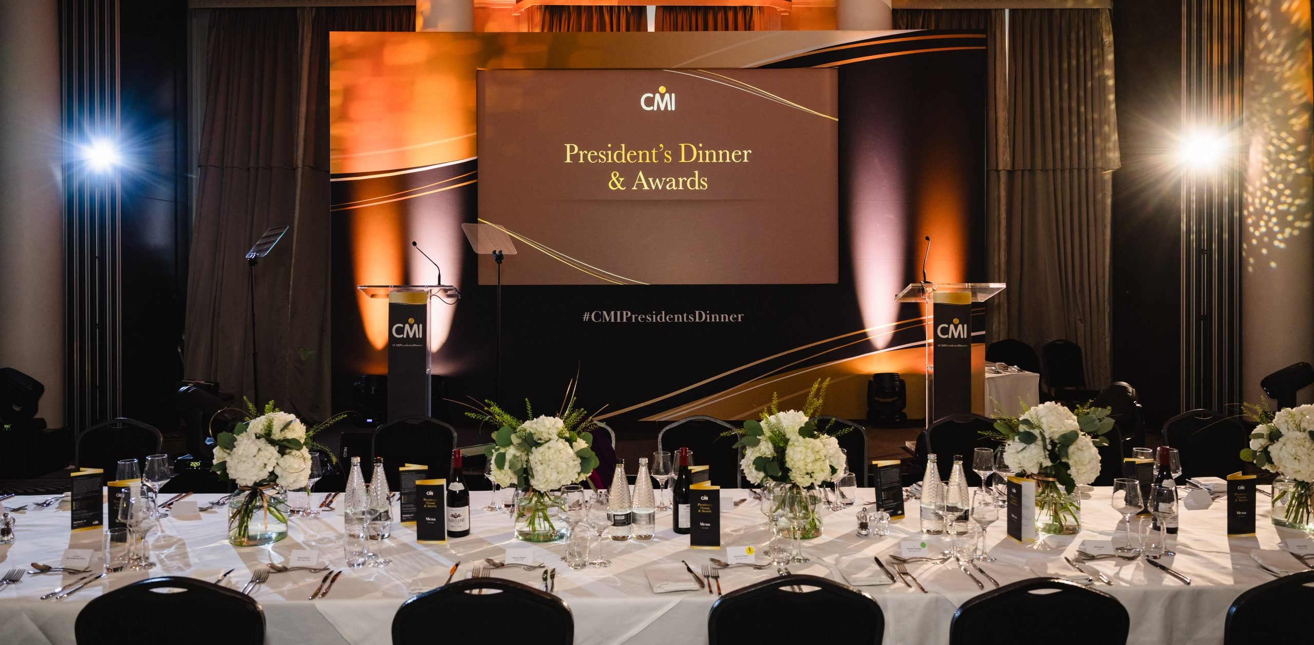 An image of a table at this year's President's Dinner