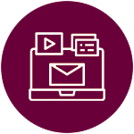 icon of laptop with message symbol