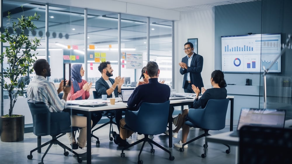 Diverse colleagues having a meeting