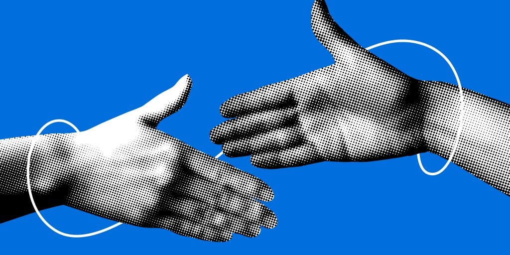 Two hands shaking