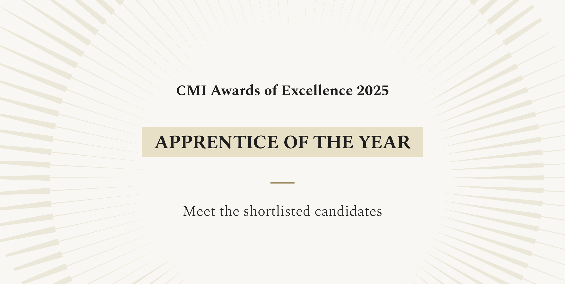 CMI Awards Excellence 2025 Apprentice of the Year