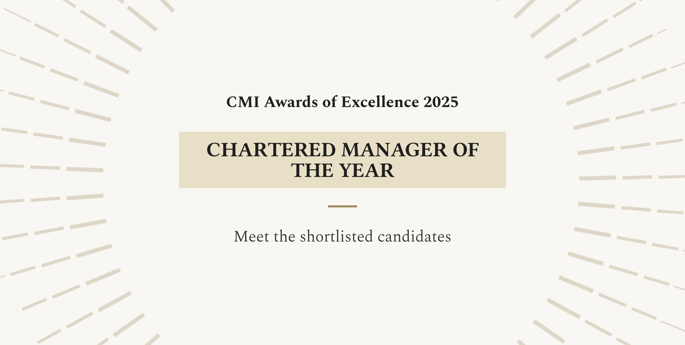 Chartered Manager of the Year Shortlist