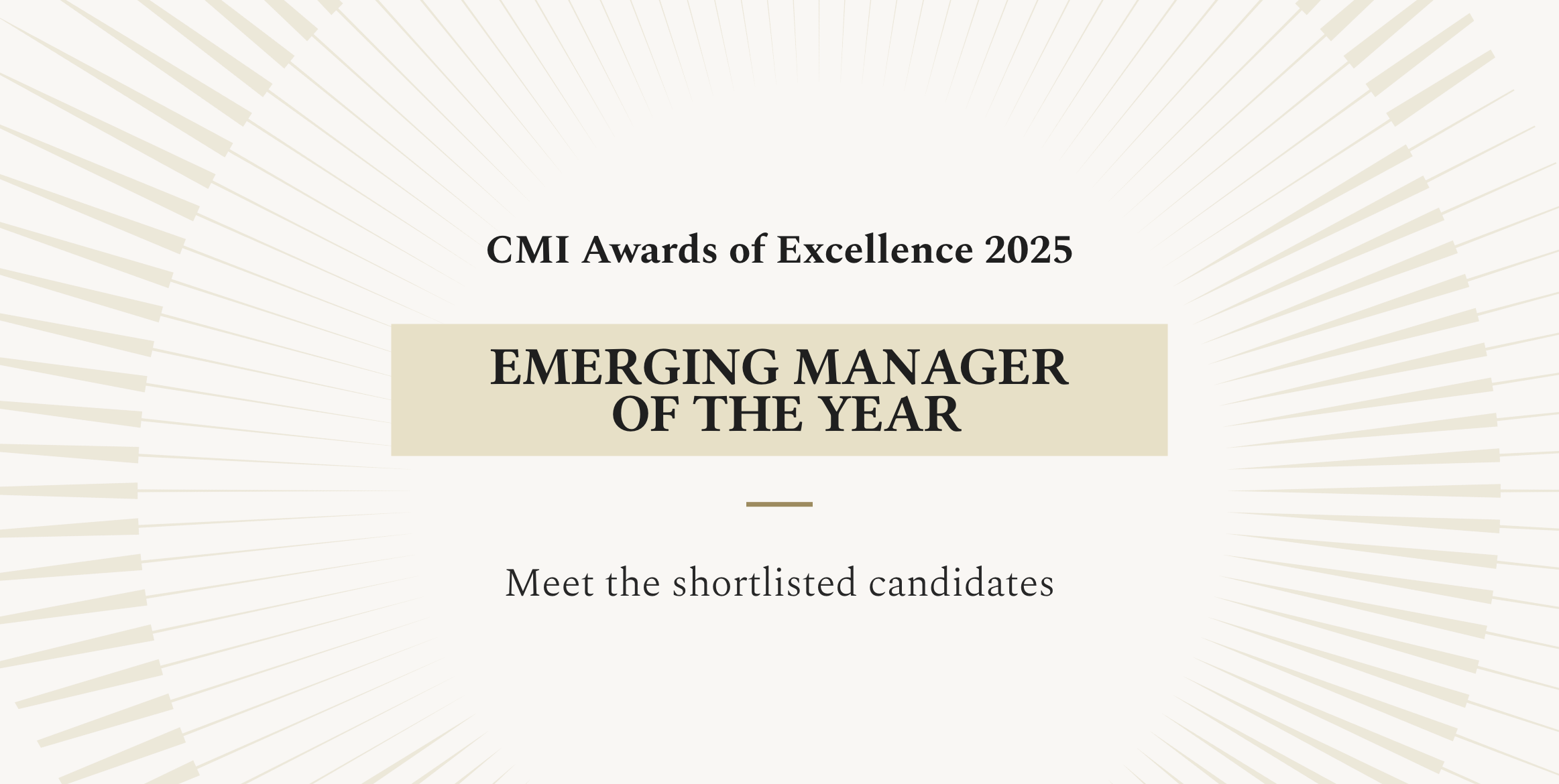 CMI Emerging Manager of the Year