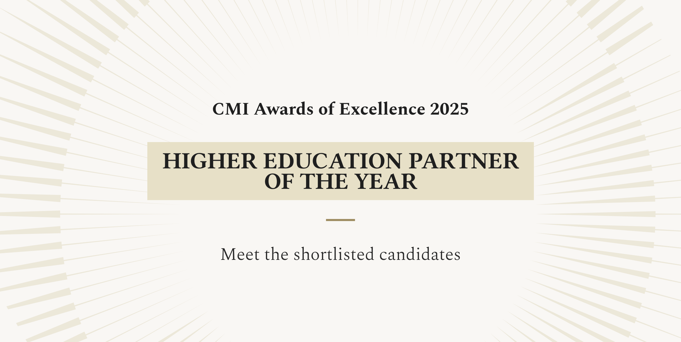 Higher Education Partner of the Year award graphic