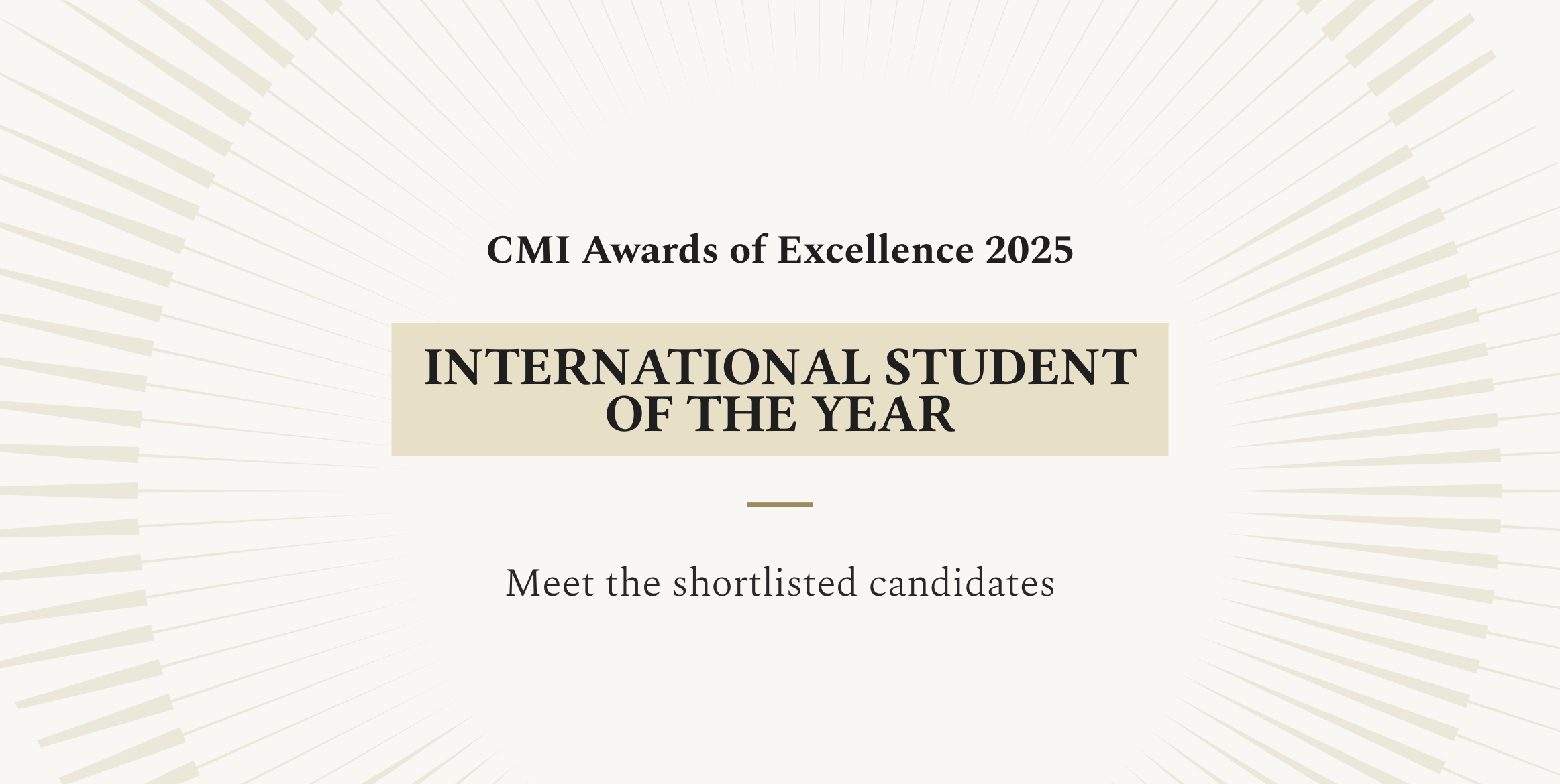 CMI International student of the year