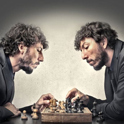 twins playing chess