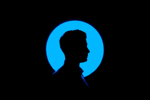 Silhouette of a person's head